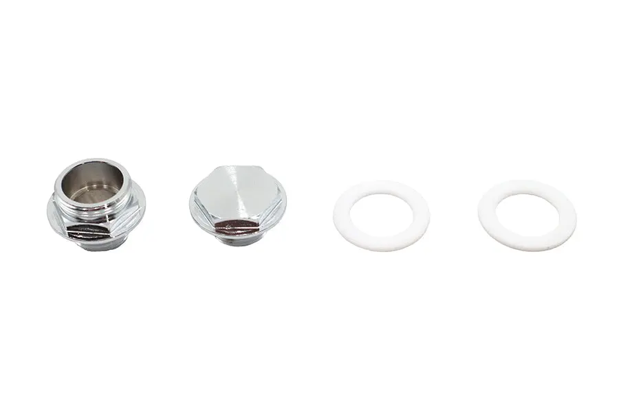 Petcock Adapter Set Chrome - V-Twin Mfg. 1