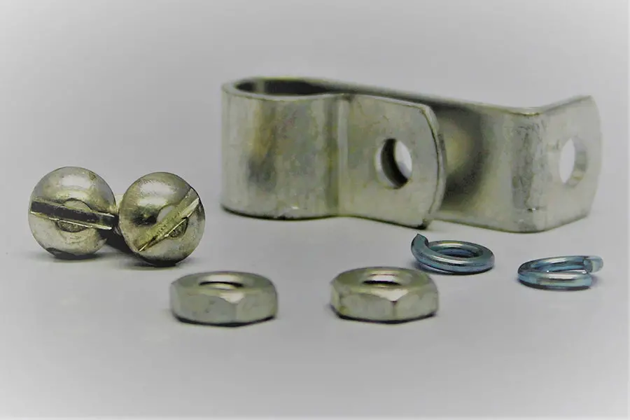 Front Wheel Brake Cable Tube Clamp Cadmium Plated - V-Twin Mfg. 1