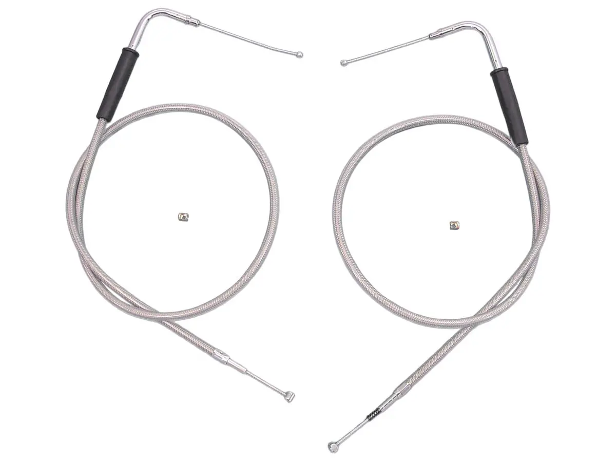 30-1/2 Inch Stainless Steel Throttle And Idle Cable Set - V-Twin Mfg. 1