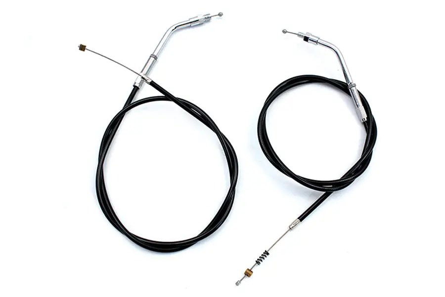 Black Throttle And Idle Cable Set With 36.81 Inch Casing - V-Twin Mfg. 1