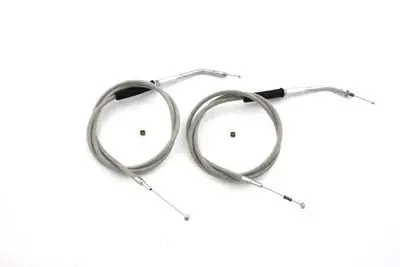 Stainless Steel Throttle And Idle Cable Set With 45.83 Inch - V-Twin Mfg. 1