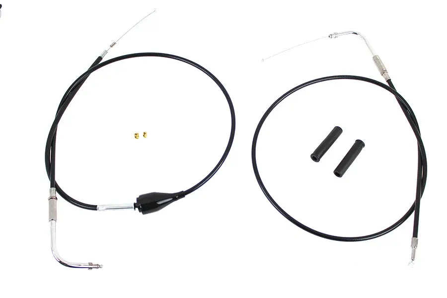 43 Inch Stainless Steel Throttle And Idle Cable Set Black Co - V-Twin Mfg. 1