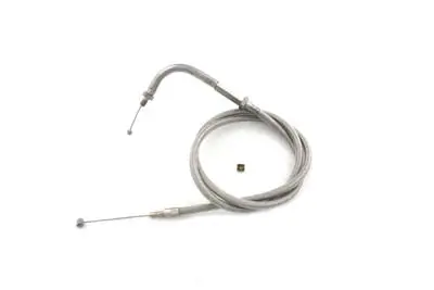 Braided Stainless Steel Throttle Cable With 33 Inch Casing - V-Twin Mfg. 1
