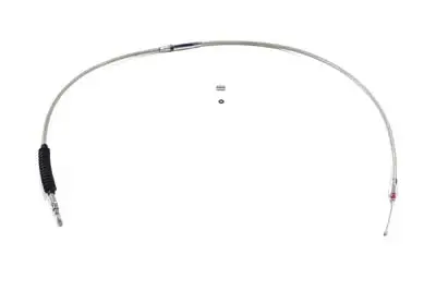 62.66 Inch Braided Stainless Steel Clutch Cable - V-Twin Mfg. 1