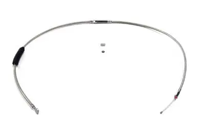 64.57 Inch Braided Stainless Steel Clutch Cable - V-Twin Mfg. 1