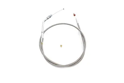 Braided Stainless Steel Throttle Cable With 38 Inch Casing - V-Twin Mfg. 1