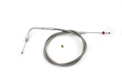 35 Inch Braided Stainless Steel Throttle Cable - V-Twin Mfg. 1
