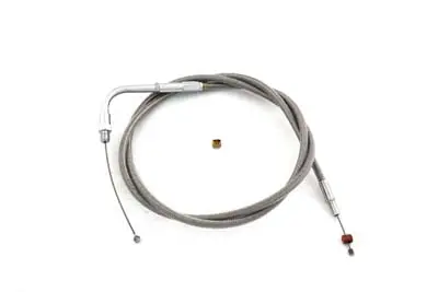 43.25 Inch Braided Stainless Steel Throttle Cable - V-Twin Mfg. 1