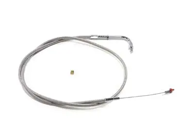 42.875 Inch Braided Stainless Steel Idle Cable - V-Twin Mfg. 1