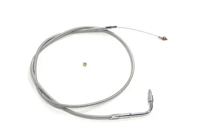 43.25 Inch Braided Stainless Steel Idle Cable - V-Twin Mfg. 1