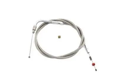 Braided Stainless Steel Idle Cable With 41.75 Inch Casing - V-Twin Mfg. 1