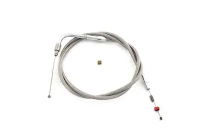 Braided Stainless Steel Idle Cable With 40.50 Inch Casing - V-Twin Mfg. 1
