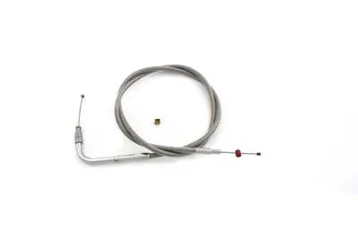 Braided Stainless Steel Throttle Cable With 38 Inch Casing - V-Twin Mfg. 1