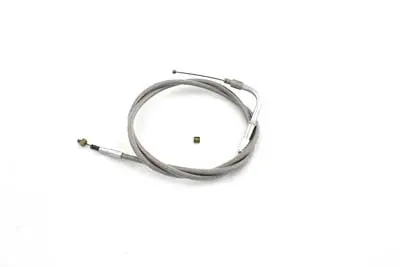 Braided Stainless Steel Idle Cable With 42 Inch Casing - V-Twin Mfg. 1