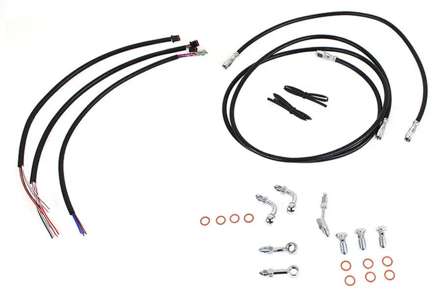 12 Inch-14 Inch Handlebar Cable And Brake Line Kit - V-Twin Mfg. 1