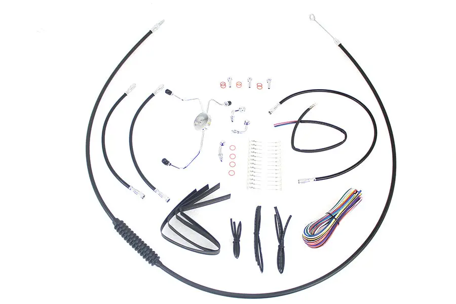 12 Inch-14 Inch Handlebar Cable And Brake Line Kit - V-Twin Mfg. 1