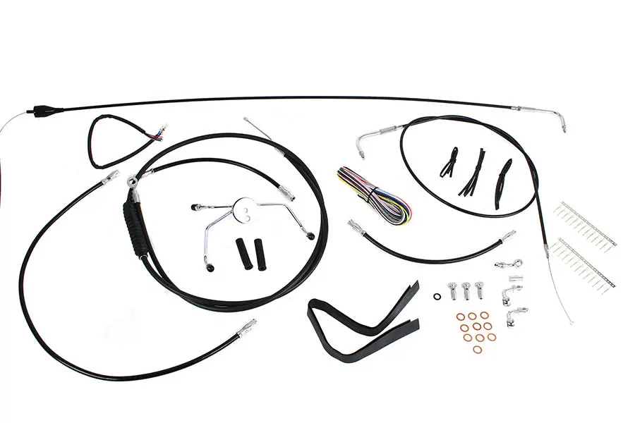 12 Inch-14 Inch Handlebar Cable And Brake Line Kit - V-Twin Mfg. 1