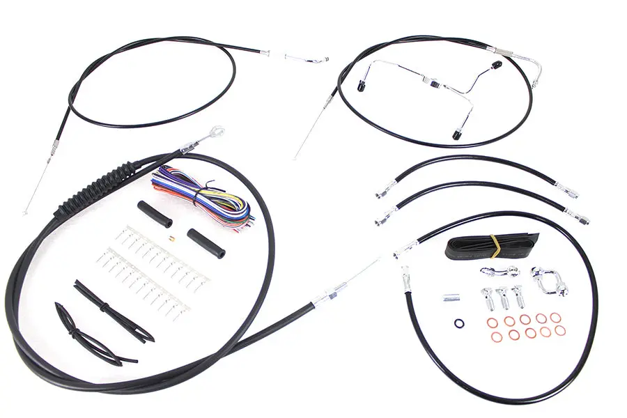 12 Inch-14 Inch Handlebar Cable And Brake Line Kit - V-Twin Mfg. 1