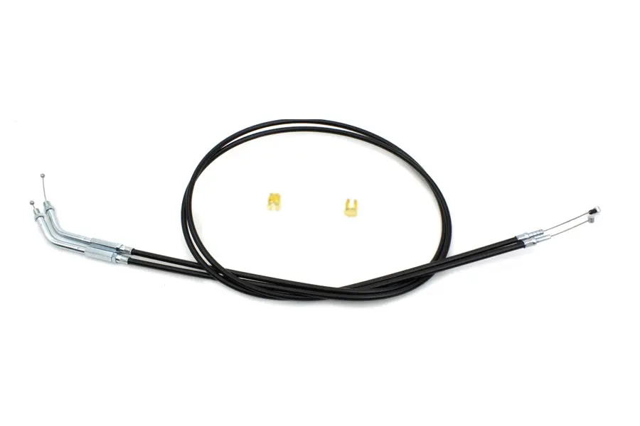 Black Throttle And Idle Cable Set With 45° Elbow Fitting - V-Twin Mfg. 1