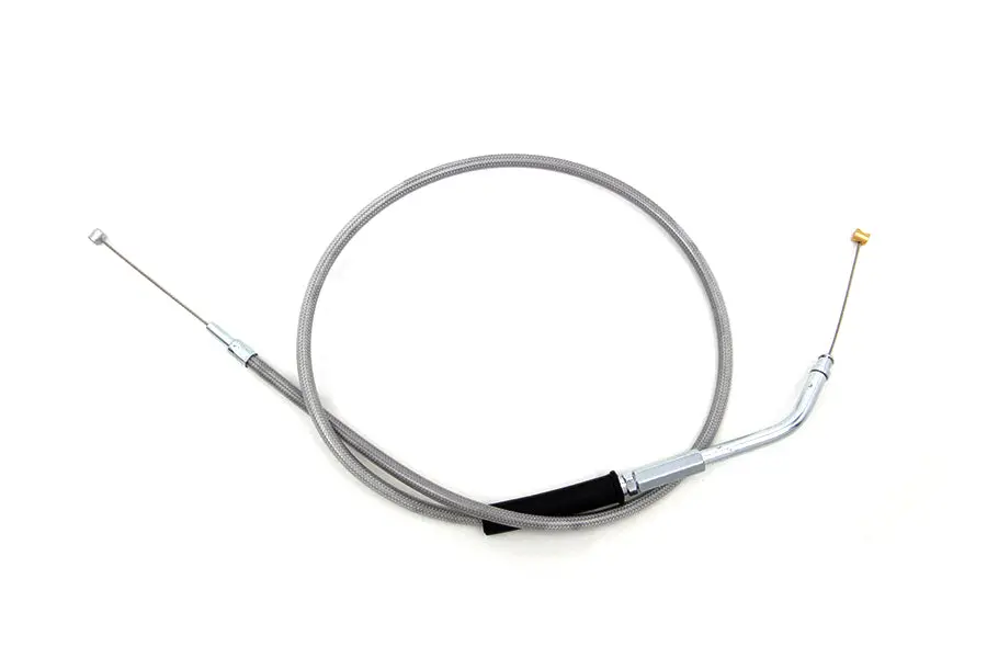 35 Inch Braided Stainless Steel Throttle Cable - V-Twin Mfg. 1