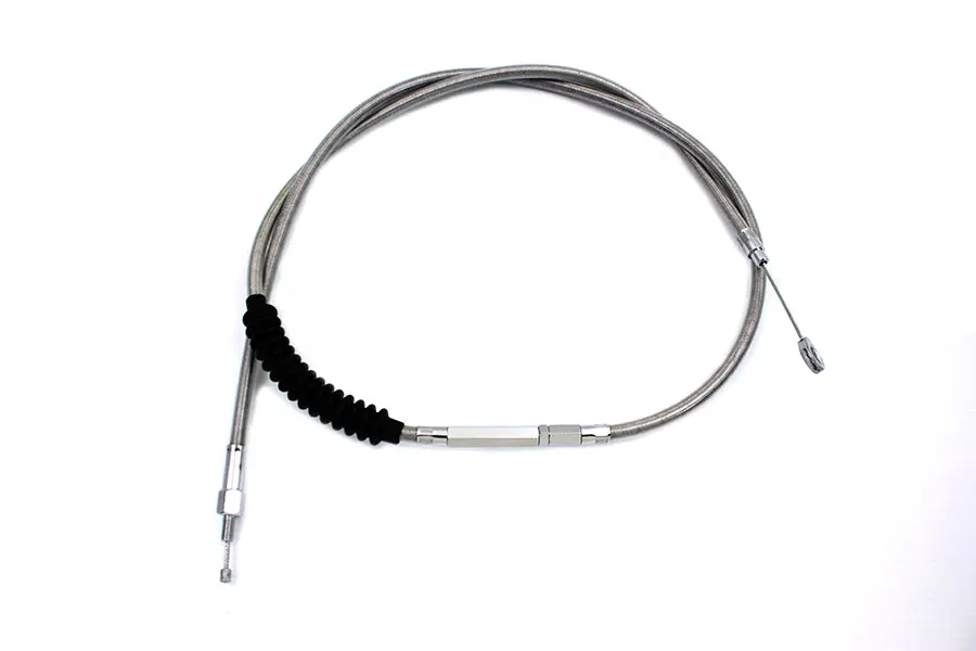 62.69 Inch Braided Stainless Steel Clutch Cable - V-Twin Mfg. 1