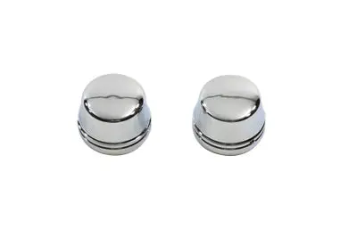 Chrome Front Axle Cap Cover Set, Cap Style - V-Twin Mfg. 1