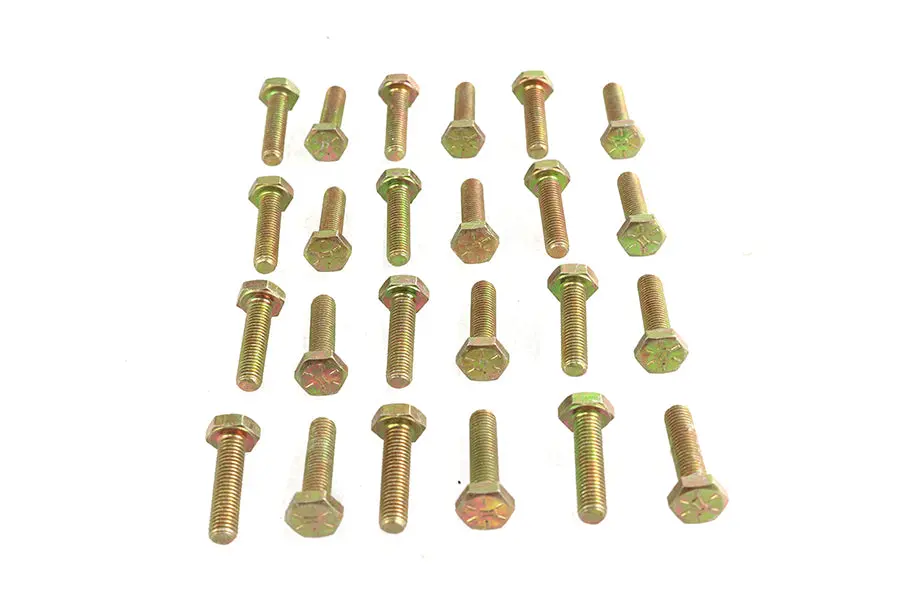 Hex Cap Bolts Zinc 1/4 Inch X 1 Inch - V-Twin Mfg. 1