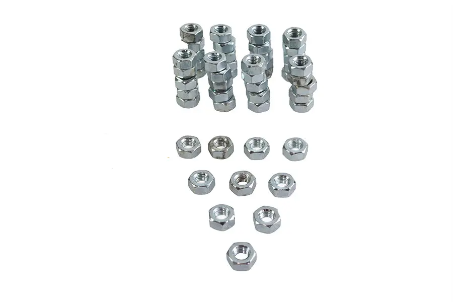 Zinc Hex Nuts 1/4 Inch-28 Standard - V-Twin Mfg. 1