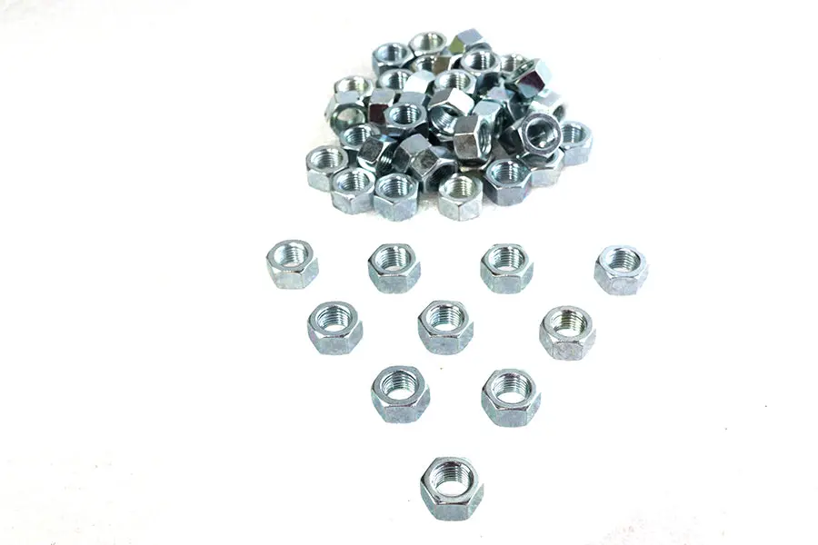 Zinc Hex Nuts 3/8 Inch-24 Standard - V-Twin Mfg. 1