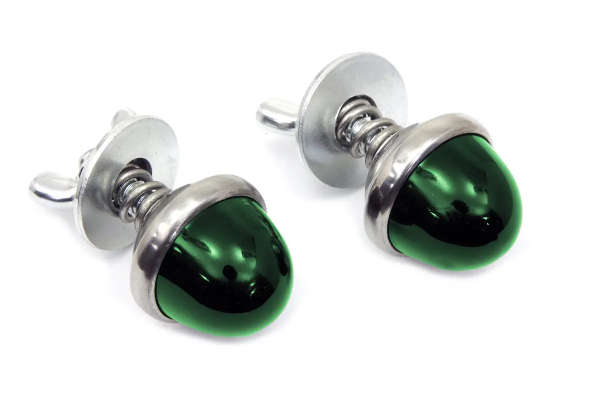License Plate Reflector Set Green - V-Twin Mfg. 1