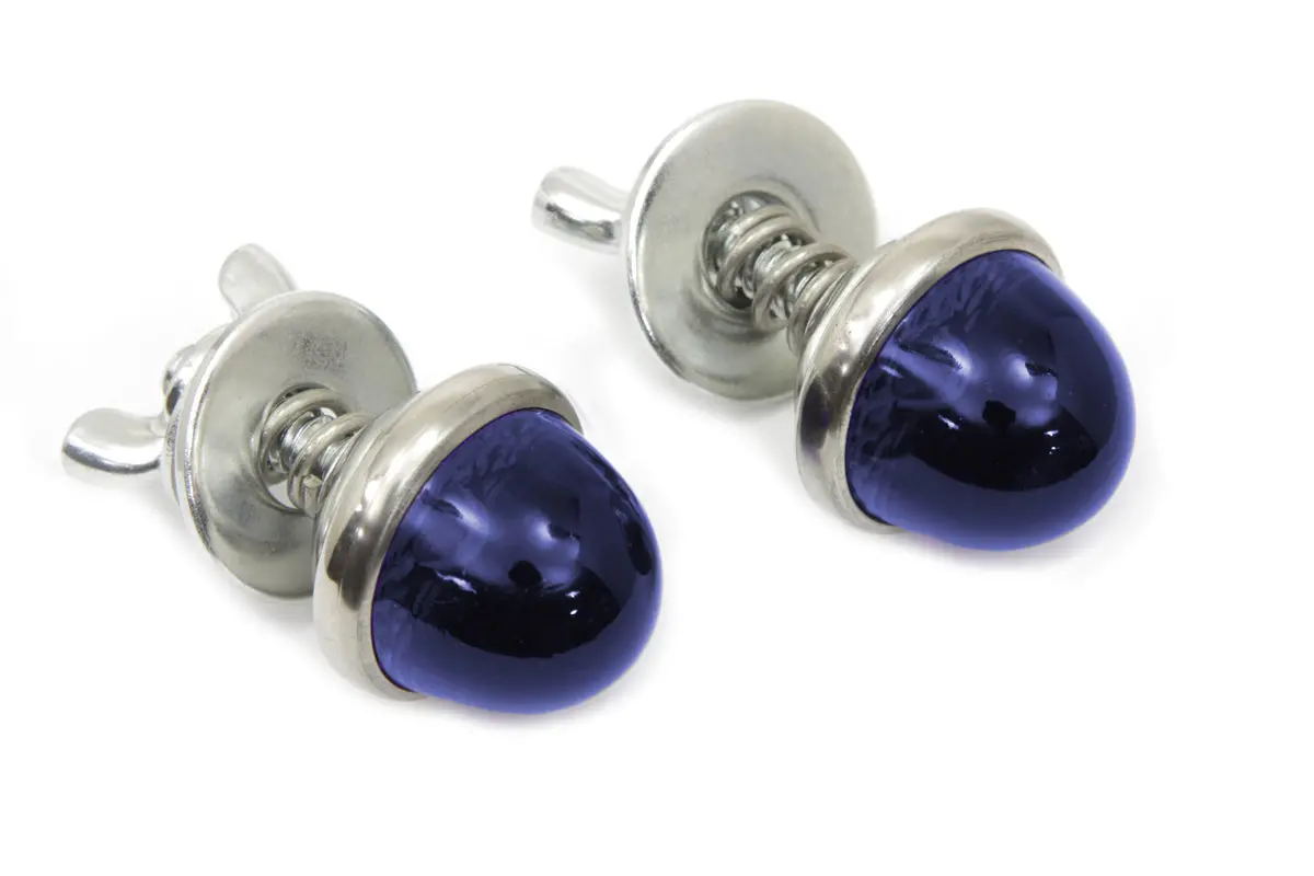 License Plate Reflector Set Blue - V-Twin Mfg. 1