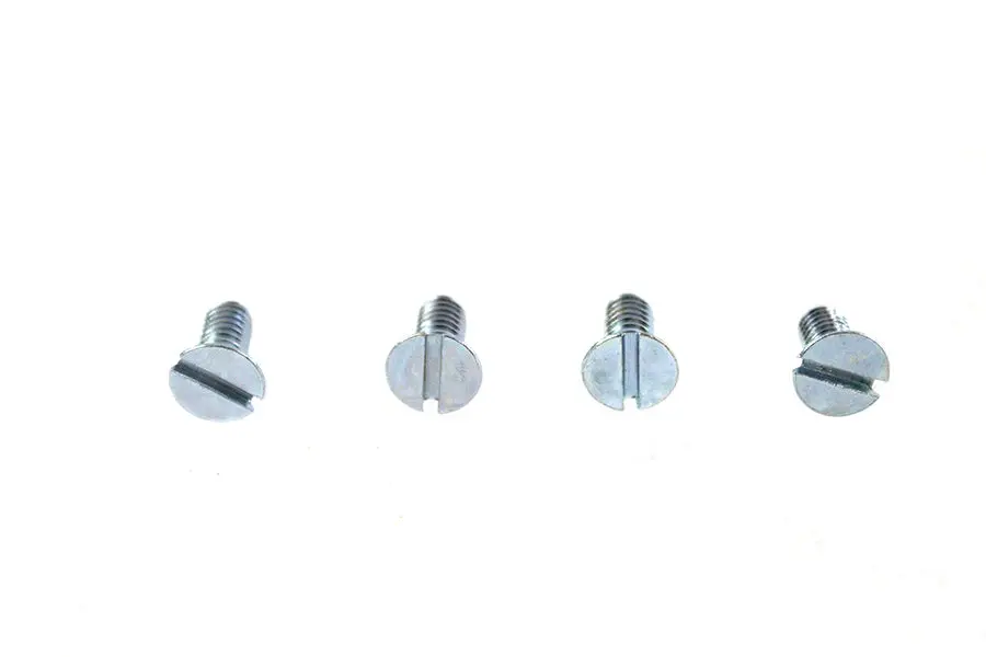 Flat Head Fillister Head Slotted Screw 2-64 X 3/8 Inch Zinc - V-Twin Mfg. 1