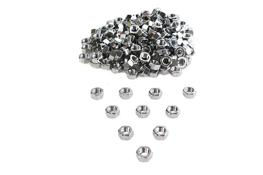 Chrome Hex Nuts 5/16 Inch-24 - V-Twin Mfg. 1