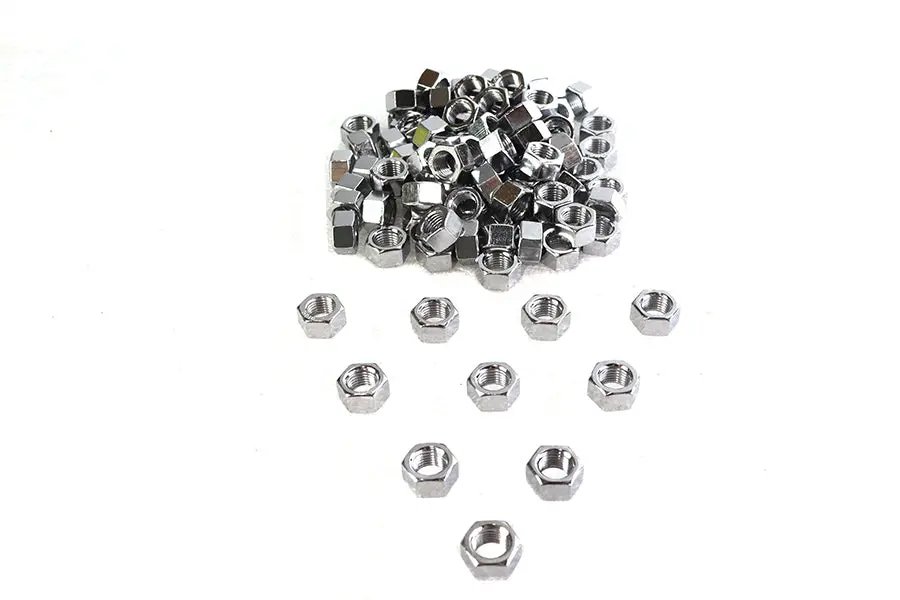 Chrome Hex Nuts 3/8 Inch-24 - V-Twin Mfg. 1