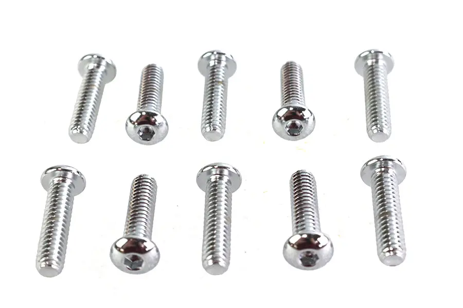 Allen Button Head Screws Chrome 1/4 Inch X 1 Inch - V-Twin Mfg. 1