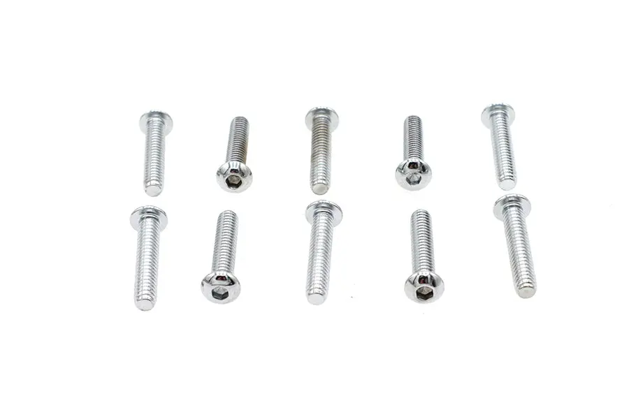 Allen Button Head Screws Chrome 1/4 Inch X 1-1/4 Inch - V-Twin Mfg. 1