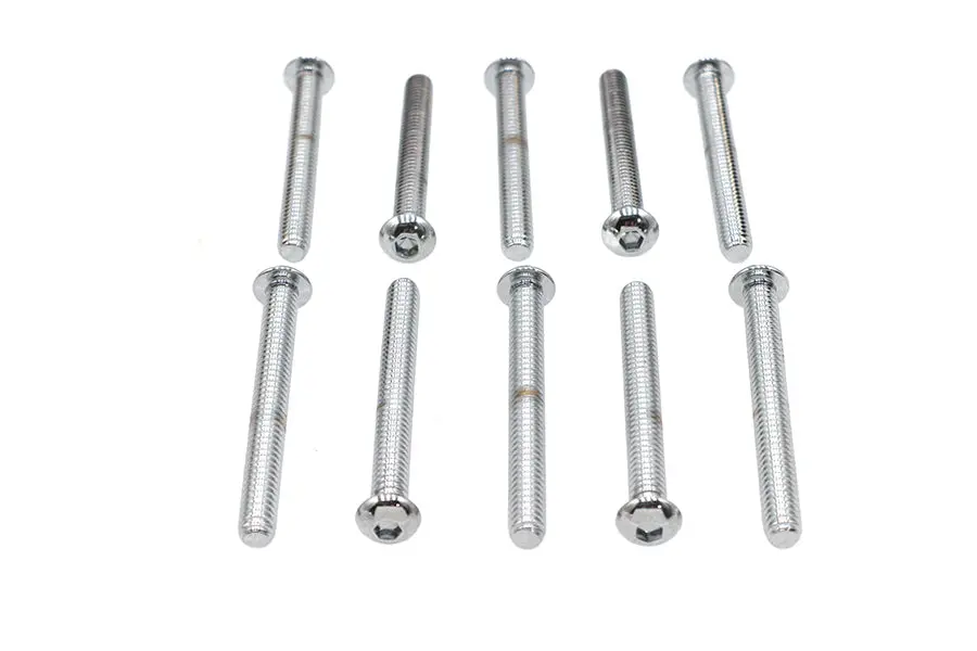 Allen Button Head Screws Chrome 1/4 Inch X 2-1/4 Inch - V-Twin Mfg. 1