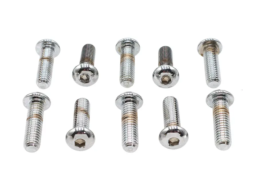 Allen Button Head Screws Chrome 3/8 Inch X 1-1/4 Inch - V-Twin Mfg. 1