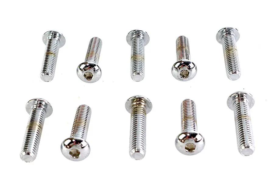 Allen Button Head Screws Chrome 3/8 Inch X 1-1/2 Inch - V-Twin Mfg. 1