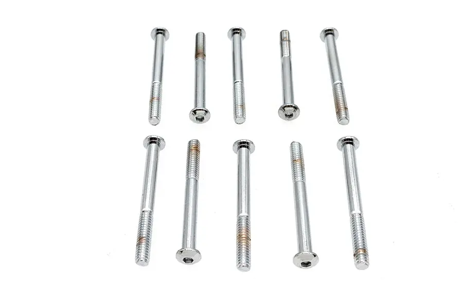 Allen Button Head Screws Chrome 1/4 Inch X 2-5/8 Inch - V-Twin Mfg. 1