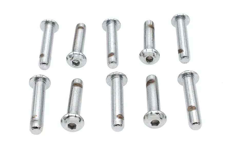 Allen Button Head Screws Chrome 3/8 Inch X 1-3/4 Inch - V-Twin Mfg. 1