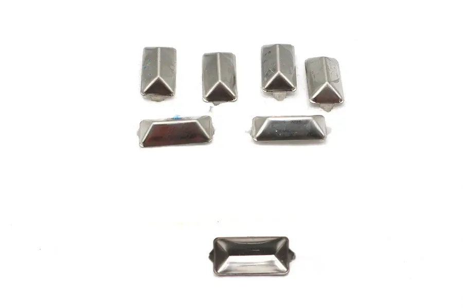 3/4 Inch Oblong Bevel Saddlebag Spots Nickel - V-Twin Mfg. 1