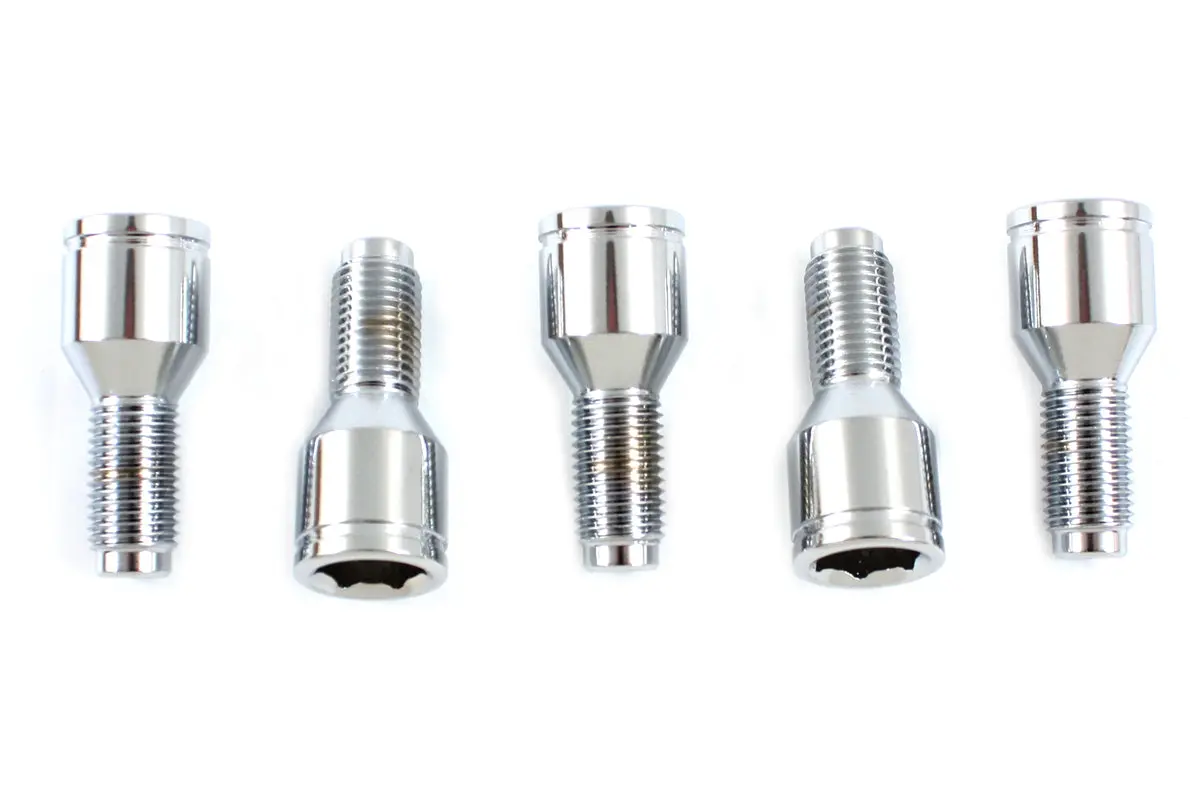 Brake Drum Lug Bolt Set Chrome - V-Twin Mfg. 1