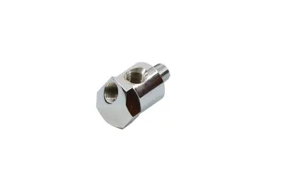 Oil Pressure Gauge Fitting Chrome - V-Twin Mfg. 1