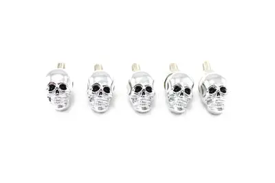 License Plate Frame Skull Krommet Set Chrome - V-Twin Mfg. 1