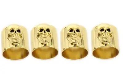 Skull Pushrod Cover Cup Set Gold - V-Twin Mfg. 1