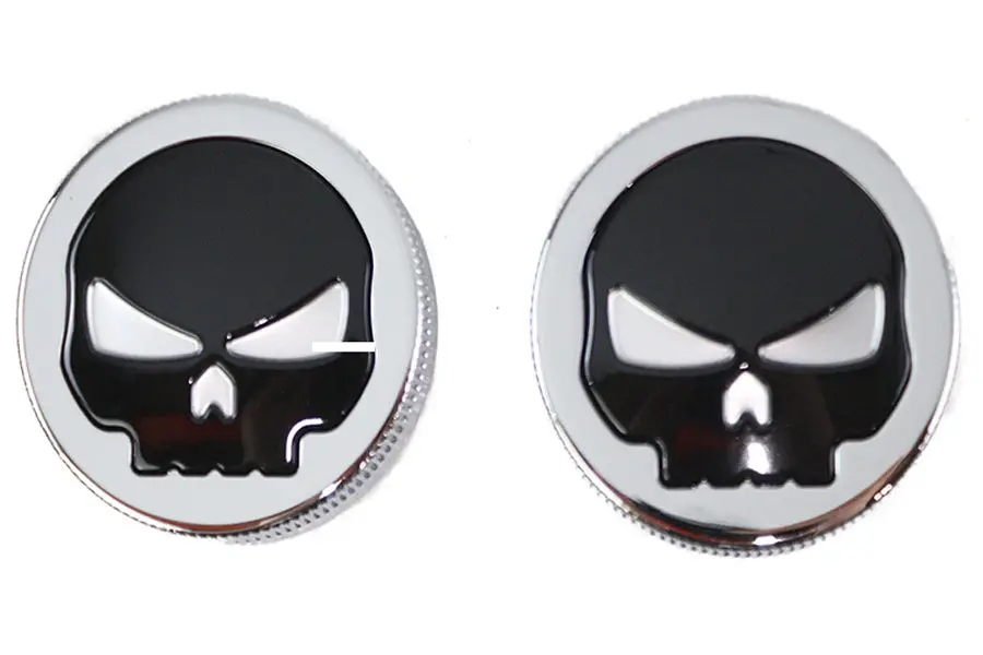 Skull Style Vented And Non-Vented Gas Cap Set - V-Twin Mfg. 1