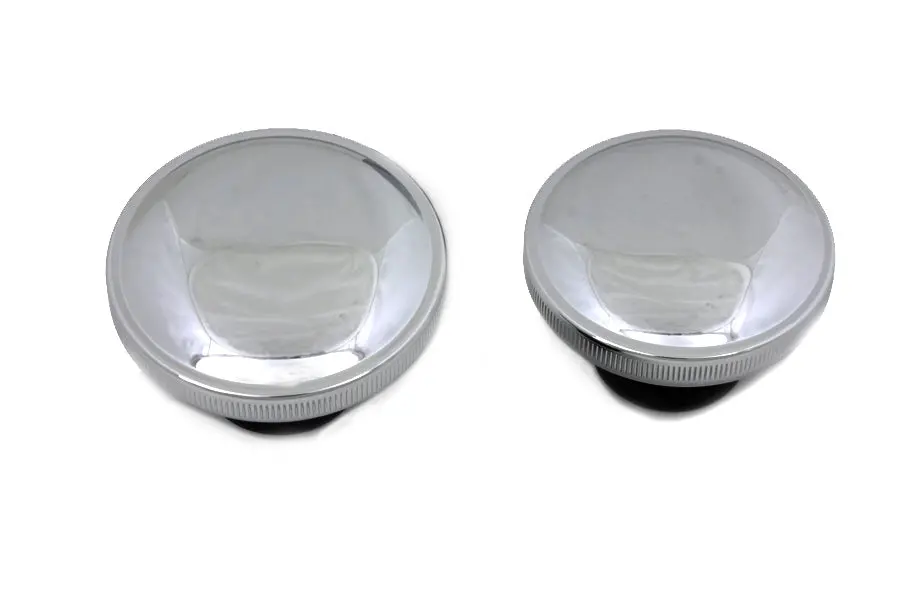 Ratcheting Style Gas Cap Set Vented And Non-Vented Chrome - V-Twin Mfg. 1