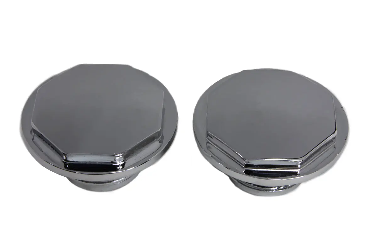 Chrome Button Head Hexagon Vented And Non-Vented Gas Cap Set - V-Twin Mfg. 1