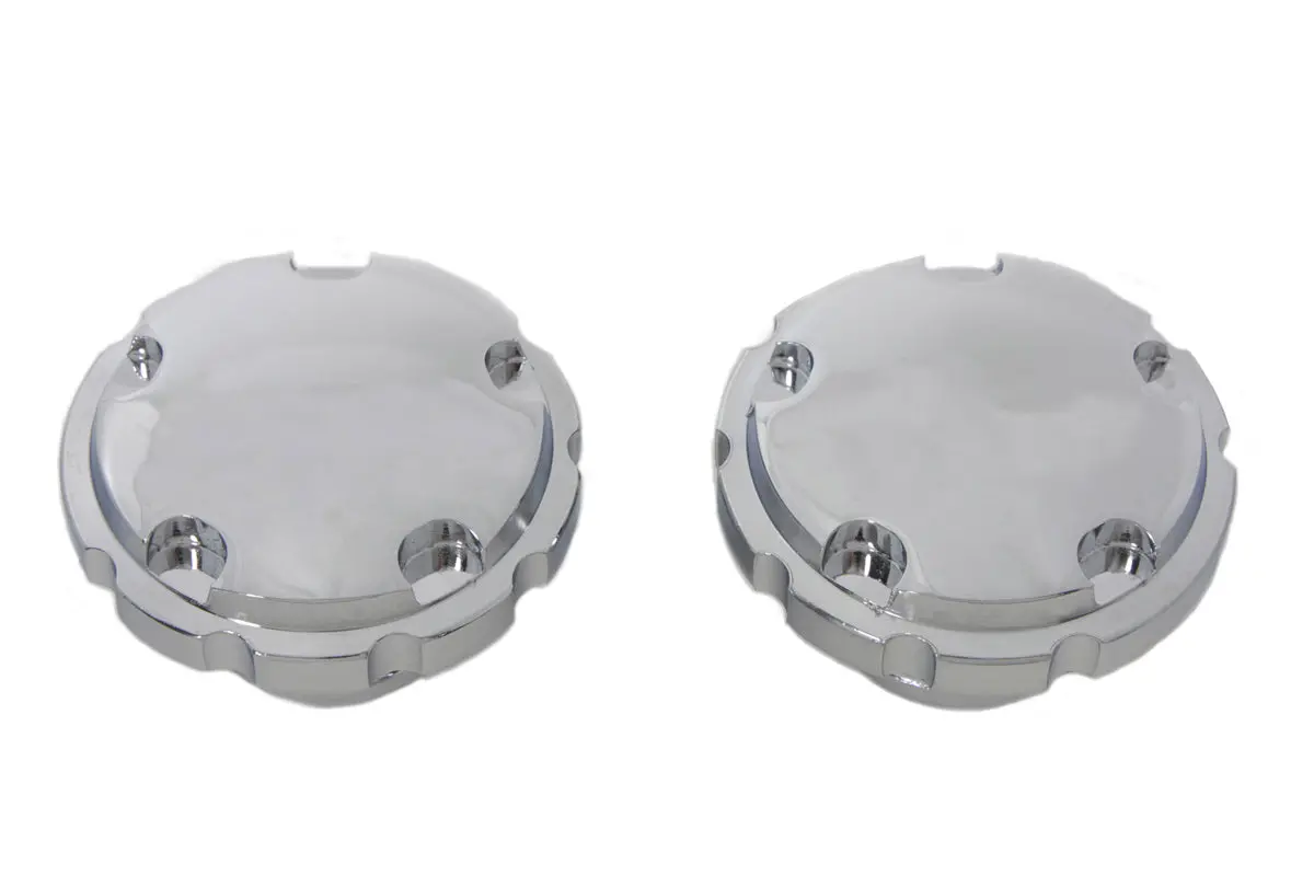 Chrome Techno Style Vented And Non-Vented Gas Cap Set - V-Twin Mfg. 1